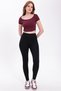 Women's Black High Waist Corded Fabric Inner Non-Show t Shaping / Sculpting Sports Leggings