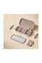 Luxury Leather Finish White Jewellery Double Zipper Jewelry Box with Mirror - Necklace, Ring, Earring Organizer - 7