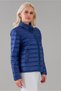 Women's Mock Neck Flato Pocket Waterproof Silicone Fiber Inflatable Mock Neck Coat Navy Blue - 4