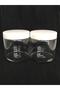Transparent Glass Look Plastic Organizer Set of 2 Mica Jars 500ml - 7