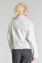 Women's Power Stretch Fabric Cotton Fabric Coat with Snap Fasteners on the Sleeves and Front, Dirty Stitched, Ecru - 5