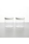 Transparent Glass Look Plastic Organizer Set of 2 Mica Jars 500ml