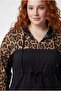 Women's Plus Size Leopard Paneled Tie Detail Tracksuit Set - 4
