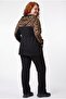 Women's Plus Size Leopard Paneled Tie Detail Tracksuit Set - 6