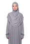 Practical One-Piece Cotton Bat Sleeves Organic Prayer Dress with Detachable Headscarf Gray - 2