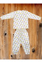 Children's Patterned Long Sleeve Pajama Set with Snap Buttons on the Shoulders