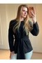 Crew Neck Belted Oversized Sweater - 7