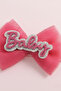 Fuchsia Baby Glitter Bow Detail Bandana Newborn Booties - 4
