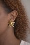 Steel Gold Starfish Pearl Blount Earrings -non-darkening-