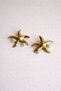 Steel Gold Starfish Pearl Blount Earrings -non-darkening- - 2