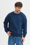 Men's Oversized Sweatshirt Cotton Crew Neck 3 Thread Basic - 3