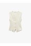 Slim Fit Button Stitching Detail Sleeveless V-Neck Vest - 3