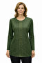 Relaxed Cut Front Waterway Stone Embroidered Khaki Mother Women's Combed Cotton Blouse