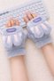 Women's Plush Rabbit Ear Fingerless Gloves – Winter Warm Soft Fleece Gloves - 4