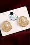 Ocean Zircon Stone Flower Model Pearl Detail Women's Earrings – Elegant & Sparkling Design - 2