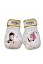 Leather Fight Club Custom Made Leather Velcro Boxing Gloves fccm01 White - 2