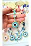 Turquoise Gold Plated Evil Eye Beaded Keychain - 2