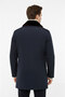 Navy Blue Fabric Hugo Collar Wool Waterproof Men's Coat - 4