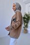 Buklet Tesettür Knitwear Cardigan - Camel - 3