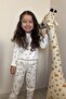 Girl's Leggings Set Colorful Floral Patterned Shoulder Ruffle 2-6 Years Old, White