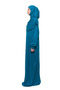 Practical One-Piece Cotton Bat Sleeve Attachable Organic Prayer Dress with Headscarf Light Petrol - 3