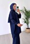 طقم حجاب ميرسيريزد لامع - أزرق داكن - 5