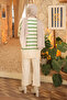 Cream/Mint Striped Knitwear Tunic Trousers Set - 4