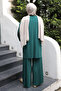 Emerald Green Pleated Sandy Tunic Trousers Set - 4