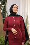 Burgundy Crop Cardigan Knitwear Dress Two-Piece Combination - 3