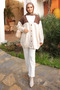 Cream V-Neck Buttoned Knitwear Cardigan - 2