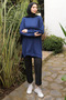 Navy Blue Crew Neck Modal Tunic - 3