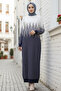 6208 Patterned Knitwear Dress Navy Blue