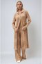 Beige Bridget Lace-Like Knit Long Cardigan Suit 9881 - 4