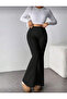 Black High Waist Wide Leg Sweatpants Leggings - 2