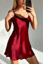 Burgundy Satin Nightgown - 2