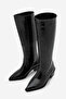 Women's Pointed Toe Cowboy Bellows Zipperless Western Boots Mivez Black