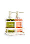 Soft Textured Metal Stand 500ml Double Square Glass Liquid Soap Dispenser Detergent Dispenser - 5