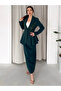 Hand-Embroidered Ruffled Blazer Skirt Two-Piece Set