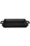 Cast Iron Rectangular Hybrid Grill Pan Cast Iron Solid Double Handle Size 26X32Cm.