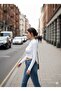 White Ribbed Half Turtleneck Camisole Crop Body Darkalip Long Sleeve Knitted Blouse - 7