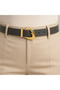 Leather-Look Women's Belt with Gold Buckle - 5