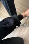 Balloon Sleeve Mercerized Dress - Black - 3