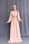 Omzu Stone Embellished Evening Dress - Beige