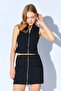 Black Zipper Pocket Detail Mini Skirt |   Mkw295656-01 - 3