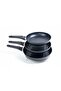 Diamente Exclusive 3-Piece Pan Set 24-26-30 cm Black - 2