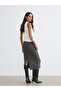 Peak New Season Elastic Waist Slit Knit Skirt