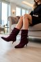 Women's Pointed Toe Short Heeled Ankle Boots Faux Leather Functional Durable Quality Stylish - 3