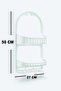 2-Tier Bathroom Organizer Shelf – 2-Compartment Hanging Shower Organizer - Soap Holder Shampoo Holder Shower Cabin Hanger - 3