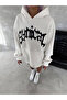    سويت شيرت بغطاء للرأس مطبوع بثلاثة خيوط للجنسين - أبيض - 3