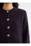 Alita City Lcw Modest Purple Knitwear Plain Women's Cardigan with a Difference - 3